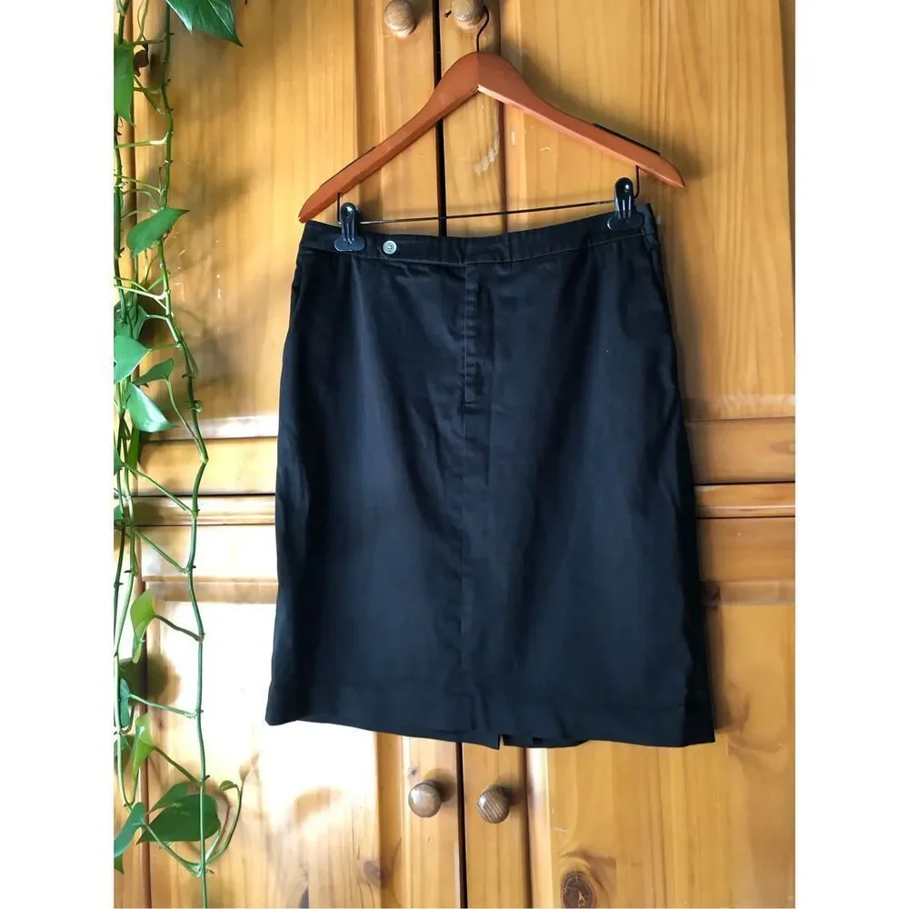 Lauren Ralph Lauren Black Pencil Skirt Size 10 Stretch Cotton